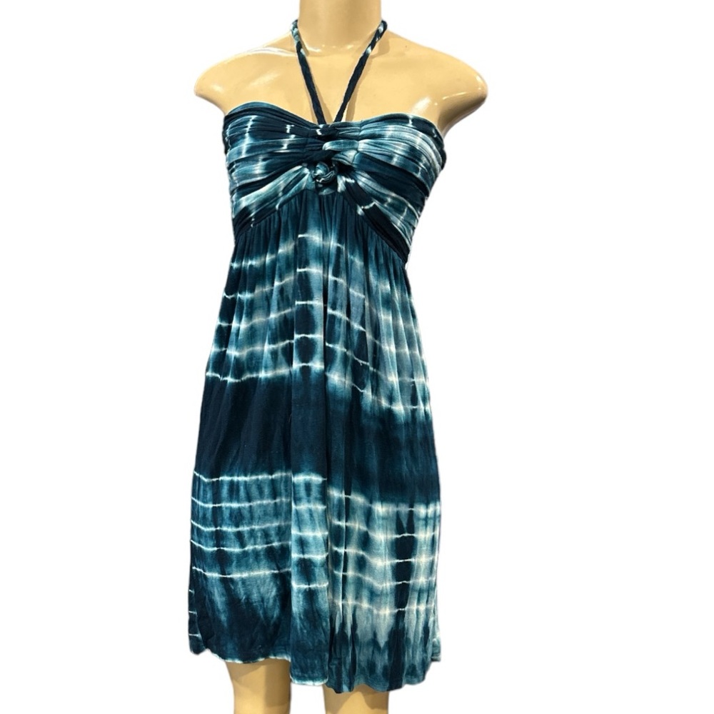 Catwalk Studia Size Medium Blue halter Tie Dye swirl bathing suit cover / Dress